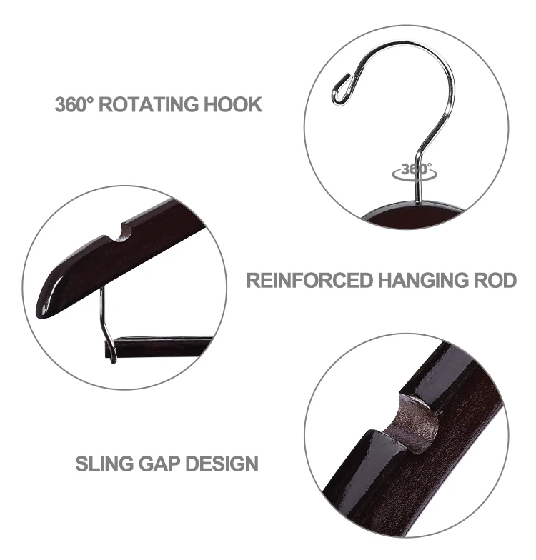 Strong Custom Wood Hangers vintage Wooden Hangers for Winter Suits Coats Clothes