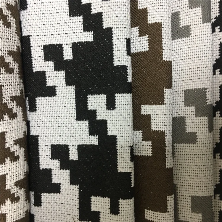 Cotton-polyester mixed houndstooth pattern home textile fabric luggage/clothing jacquard fabric