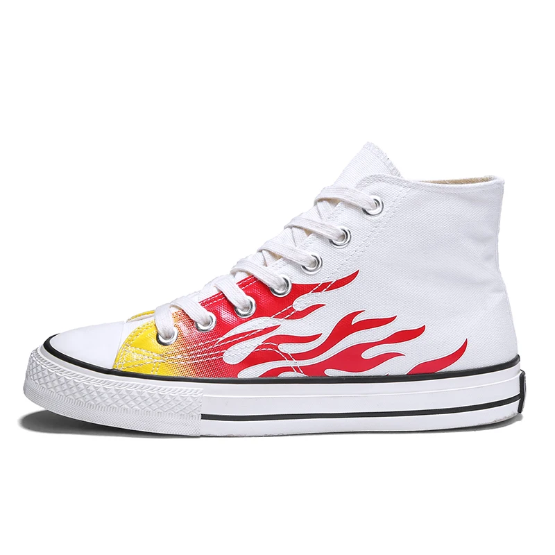 Туфли мужские высокие парусиновые, Классическая обувь с граффити, Нескользящие, пригодные для носки, модные, с низким вырезом, в стиле ретро