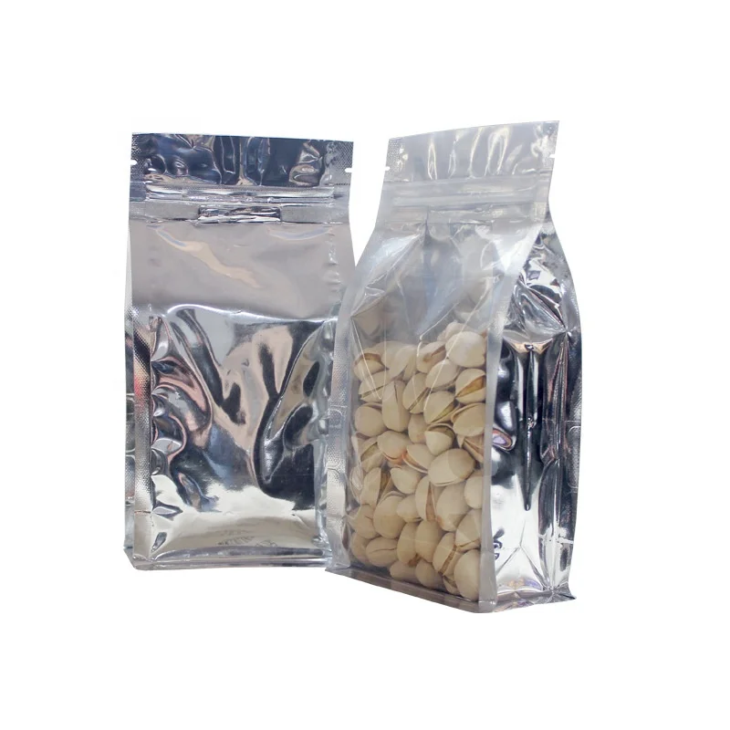 8 Sides Flat Bottom PET Ziplock Pouch Customizable Size Aluminum Foil Tea Storage Bag General Use Packaging Pet Food Industrial