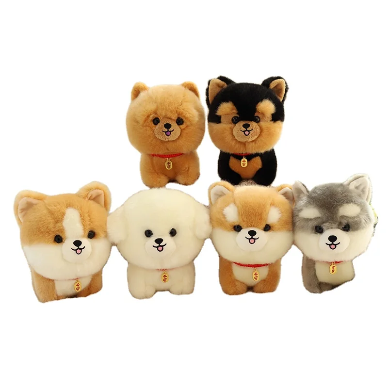 Furry Adorable Corgi Dog Plush Toy Yorkshire Bichon Husky Doll Corgi Puppy Plush