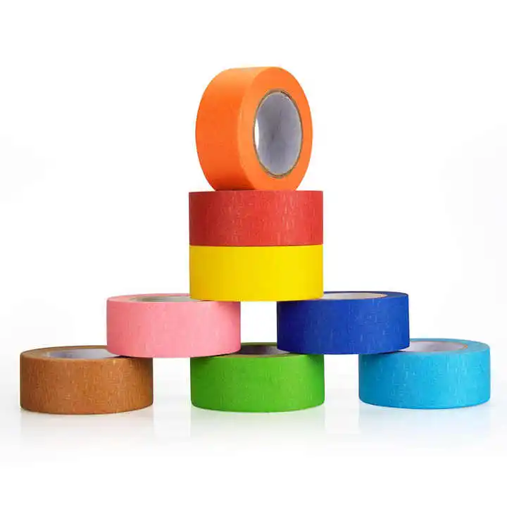 3/4inch Painter Tape Yellow No Residue Crepe Paper Masking Tape Uv Resistance Automatic Painters Tape For Striped Wall