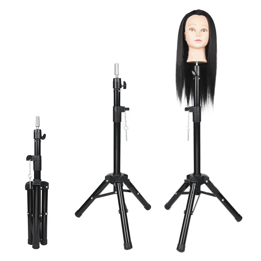 Wholesale Colorful Portable Travel Hat Head Wig Stand Holder Tripod Tool Foldable Plastic Wig Display Stand