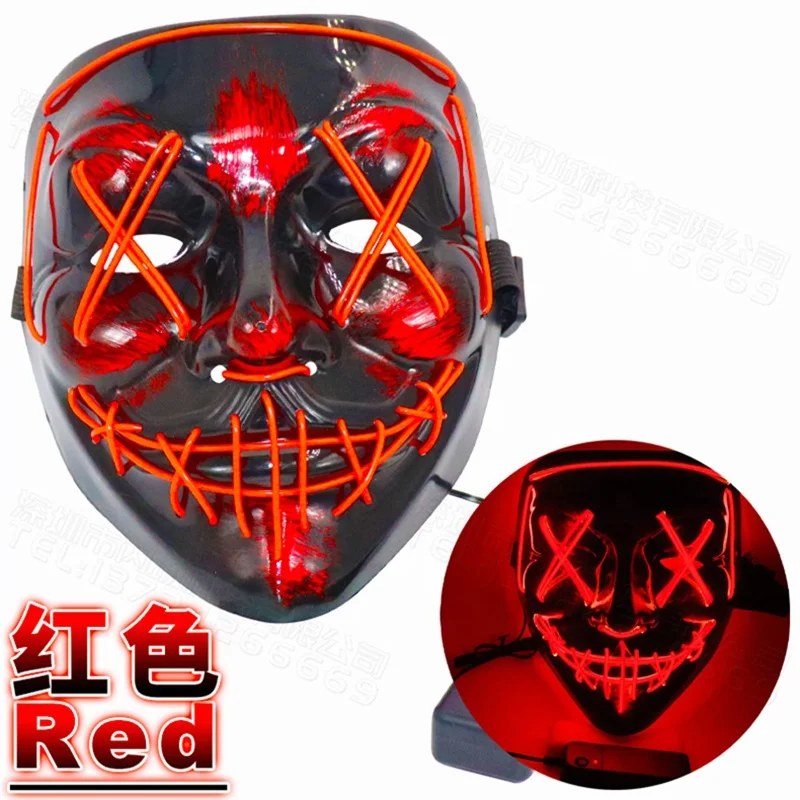 Dropshipping Neon Stitches LED Mask Wire Light Up Costume Purge Party Cosplay Halloween Masks [CHOOSE]