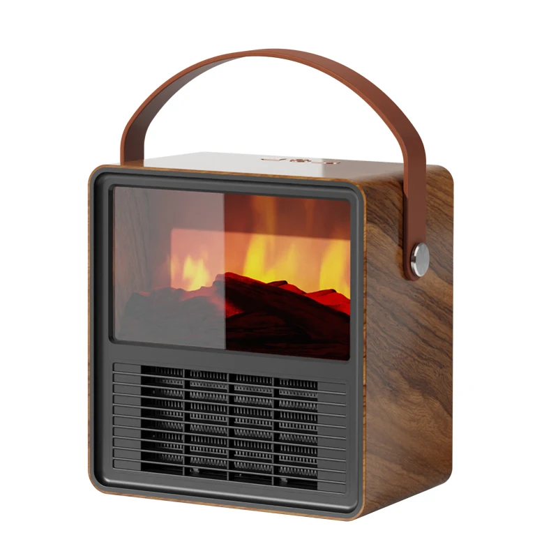2024 hot sale unique household 3D Simulated flame 1200w 220v Portable Ptc Infrared electric Heater desktop mini fireplace heater