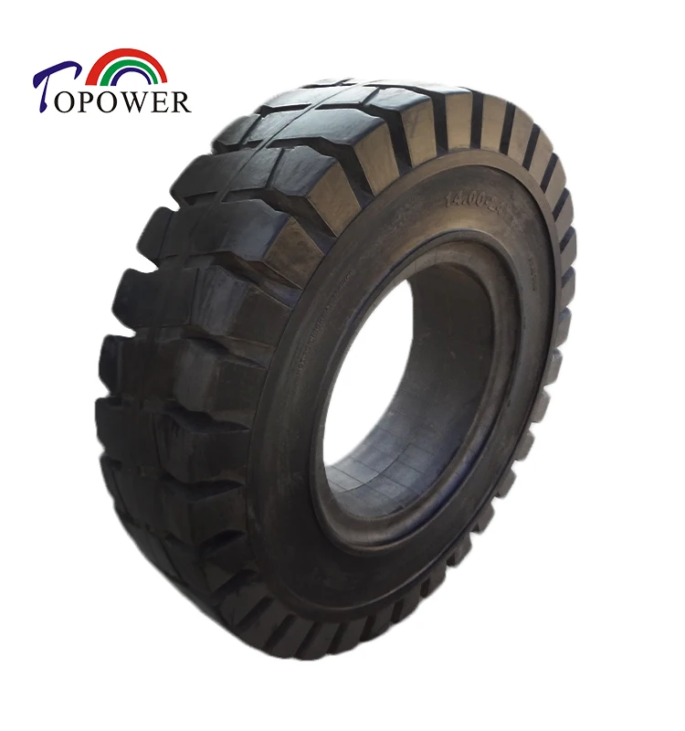 Jiangsu solid tire Topower brand super elastic tyres puncture free airless solid tyres 1400 24  13 - 24 13x24 14x24 for forklift