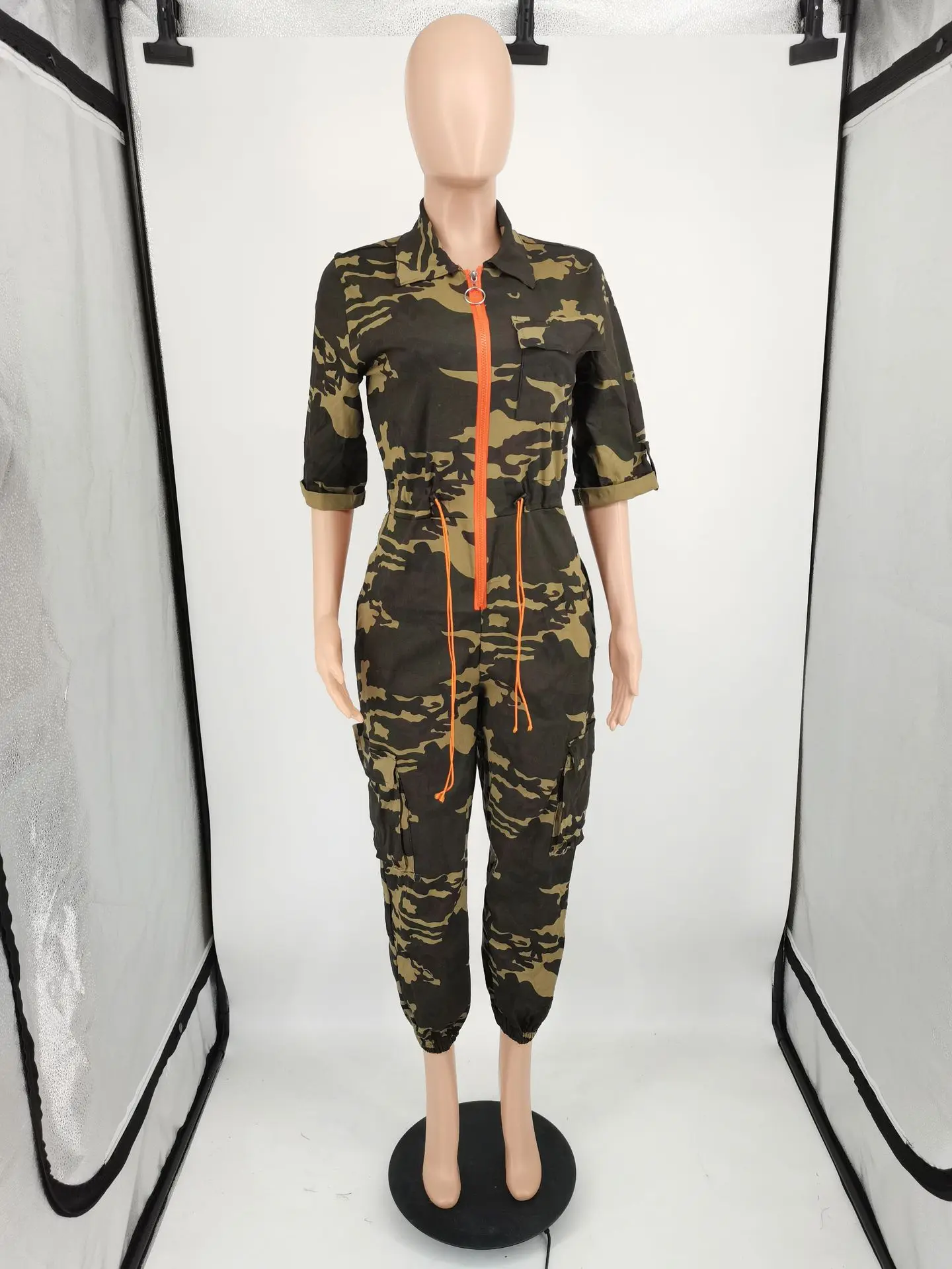 MT01-183  Women Clothing 2021 Summer Deep V Neck Romper Shorts Women Camouflage Jumpsuit plus size women clothing