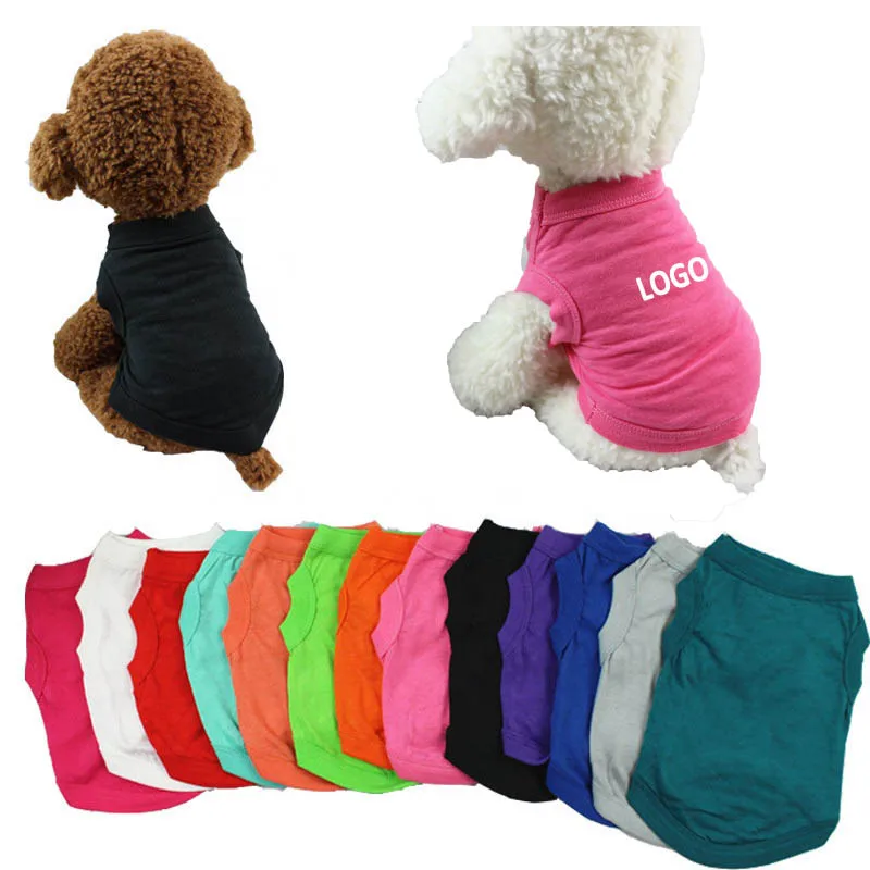 Summer XXL Big Pet Blank Clothes Tshirts Sleeveless Costumes Cat Apparel Puppy Vest Cotton Large Pet Soft Plain Dog Clothes