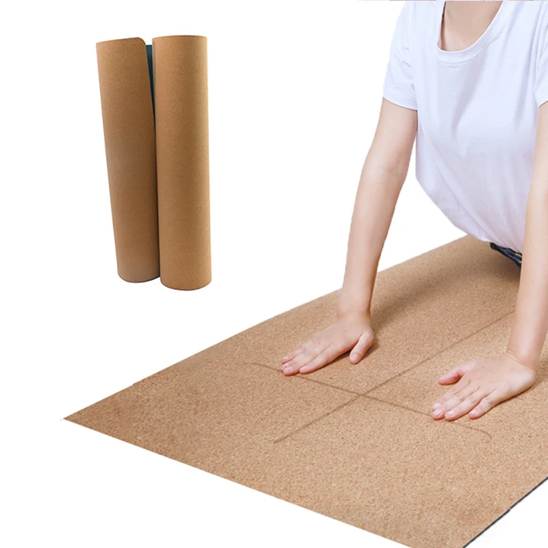 Special Design Widely Used Yoga Mat Cork Logo One Piece Cork Yoga Mat With Carry Strap Cork Yoga Mat Logo With Bag