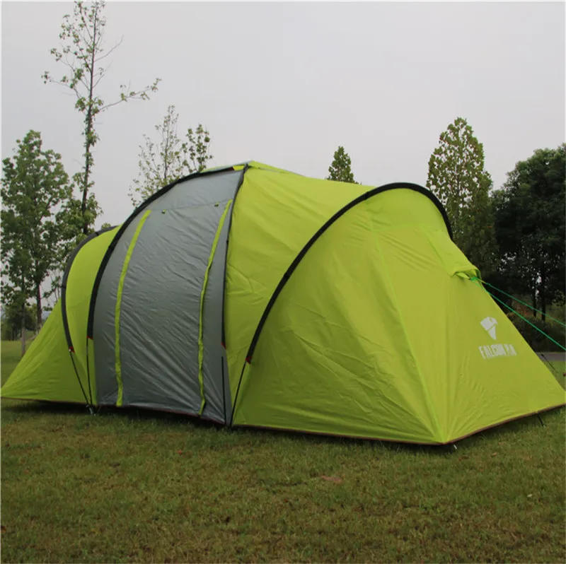 High Quality Double Layer Family Camping outdoor waterproof tent Two Bedrooms One Living room For 3-4 Season