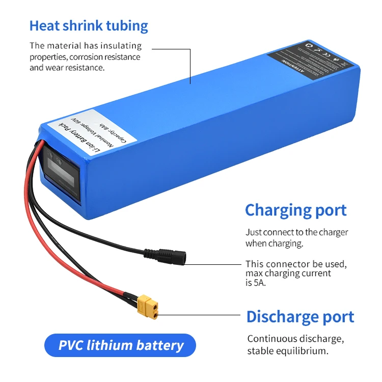Diy 36V 48V 52V 60V 72V 13Ah 15Ah 20Ah 25Ah 30Ah Lithium Ion 18650 Ebike Battery Packs 1000W 1500W For Electric Bike Bicycle Sco