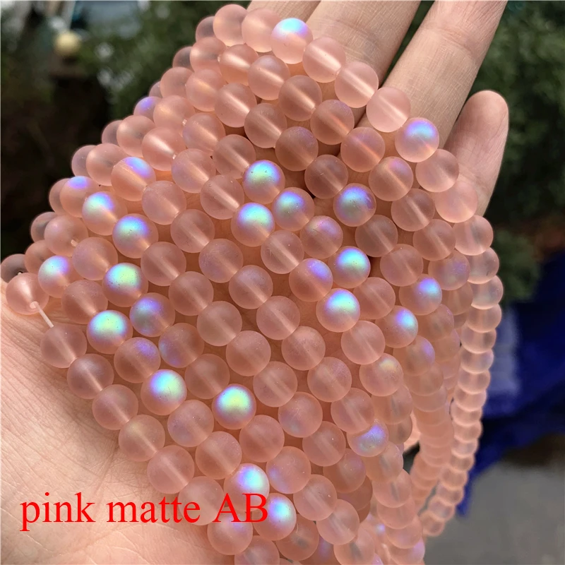 
50pcs/strand 8mm round glass beads black matte beads for jewelry making jewelry diy accessories 