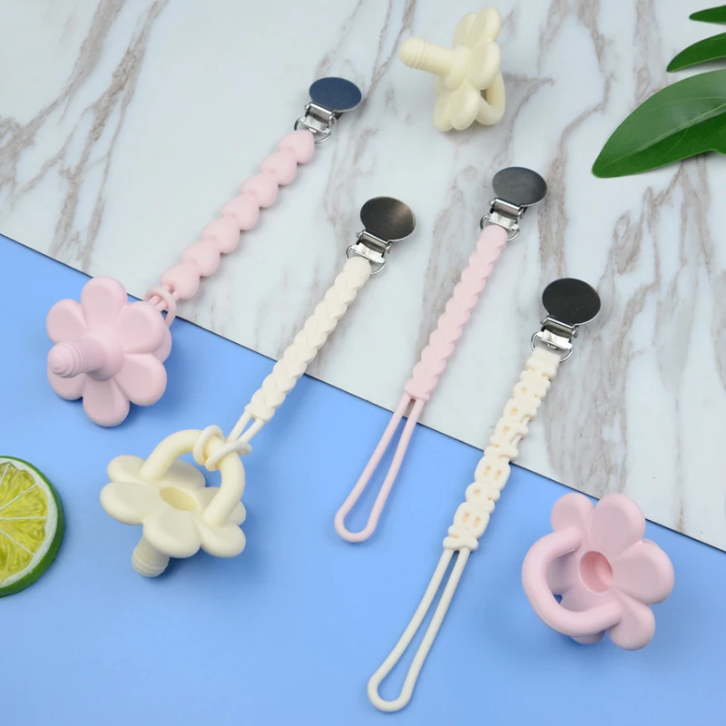 Hapbay New Amazon Hot Goods Wholesale Customized Food Grade Silicone Baby Pacifier Chain For Soother Dummy Teether