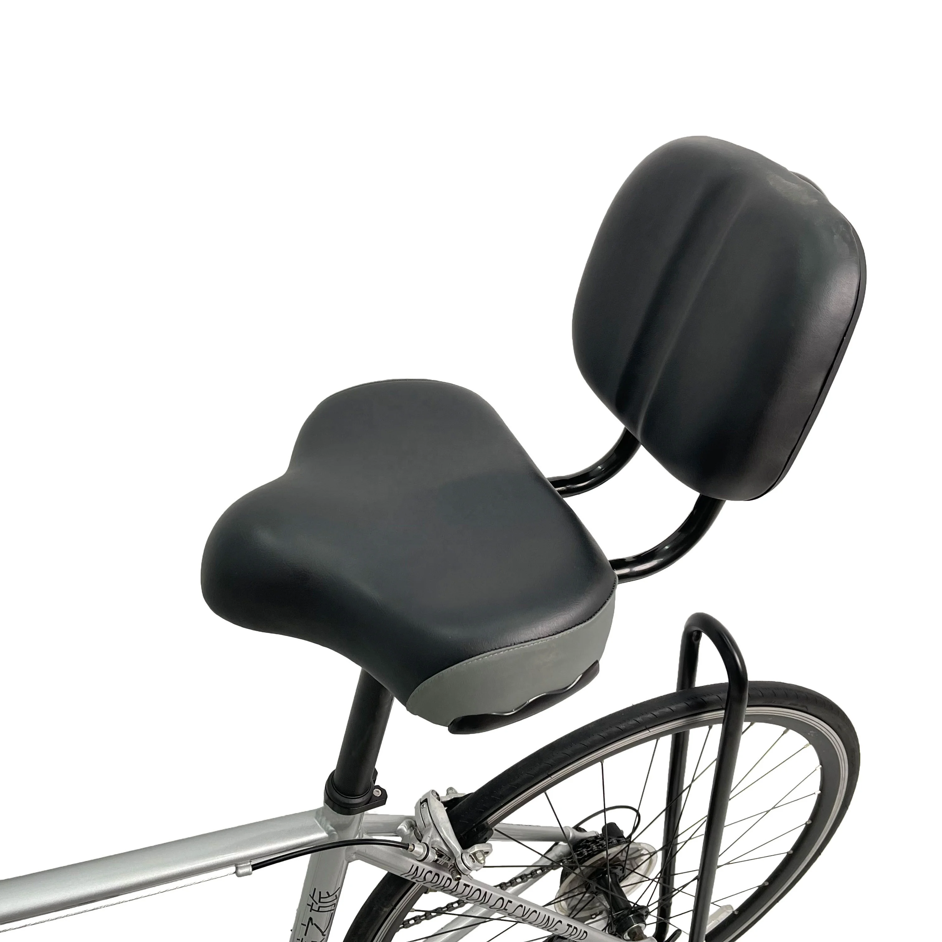 REYGEAK Bicycle Enlarged And Widened Soft Seat Cushion Bike With Backrest Large Saddle Adjustable Height