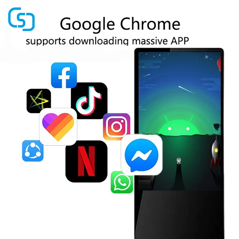 55-дюймовый сетевой запрос емкостный сенсорный компьютер Android инфракрасный вертикальный напольный рекламный экран