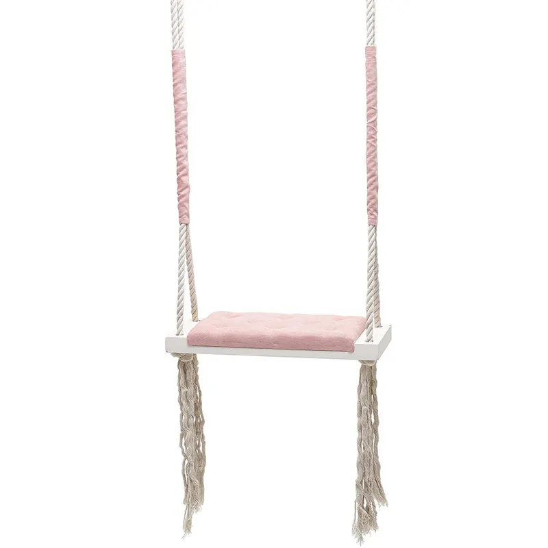 Children Wood Hanging Swings Seat Indoor Wooden Hanging Swing Chair