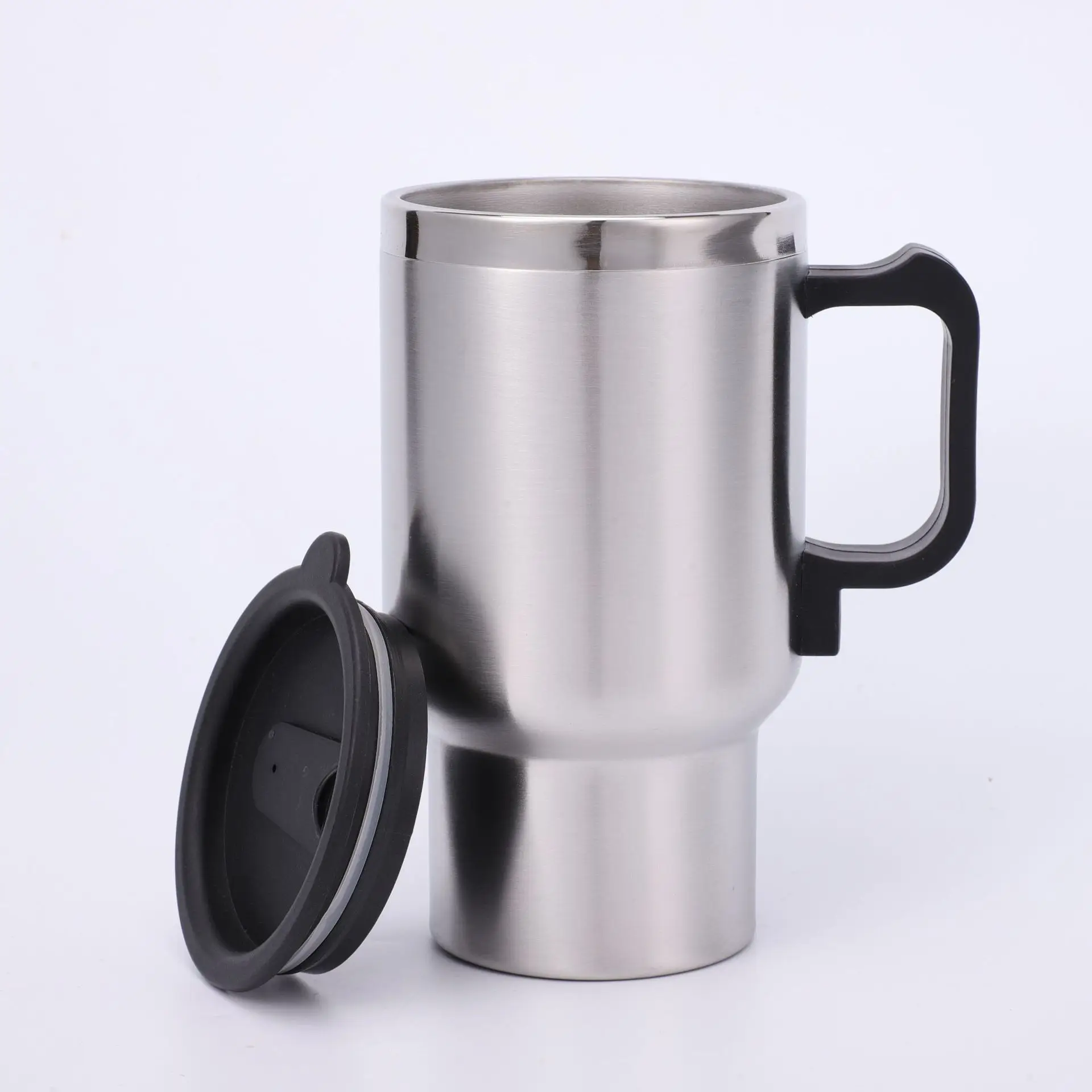 Custom Logo 12V Electric Heat Transfer Thermel Car Mug Cup Travel 400Ml Stainless Steel Vacuum Car Heating Cup