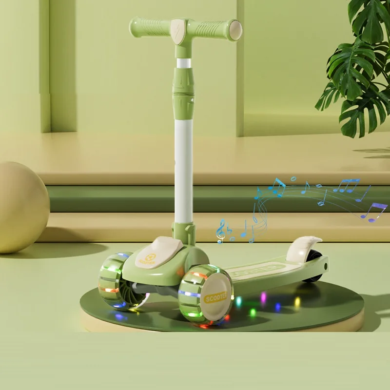 Factory Direct Selling Electric Scooter Flash Wheels Foldable Scooter With Music