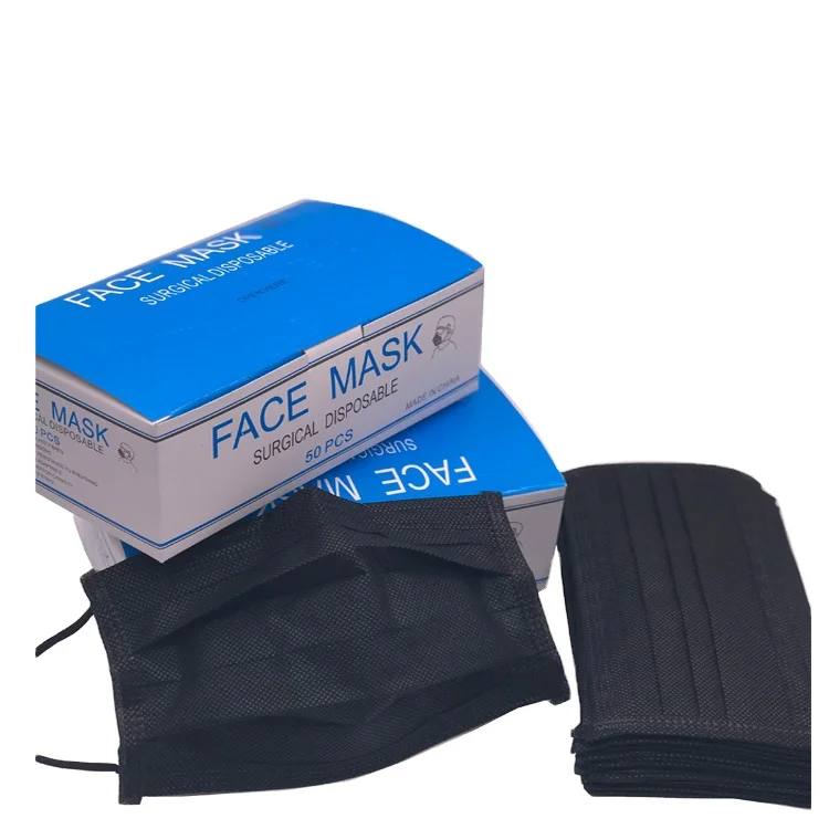  3 слоя защитные дизайнеры Facemask пользовательские одноразовые черные маски для