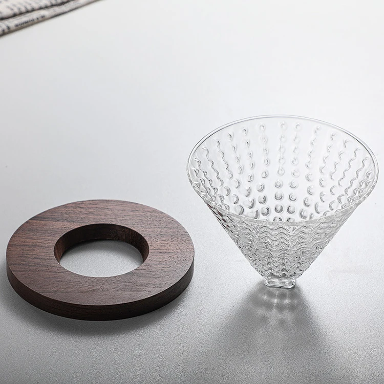 Индивидуальный креативный цветной стеклянный держатель для кофейного конуса с деревянным держателем Бумажного Фильтра или капельницы кофе