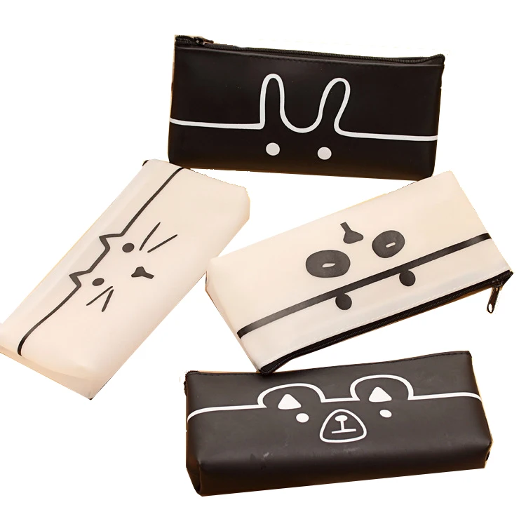 Pu Leather Cute Cartoon Printed Pencil Case School Supplies Stationery Custom Pen Bags