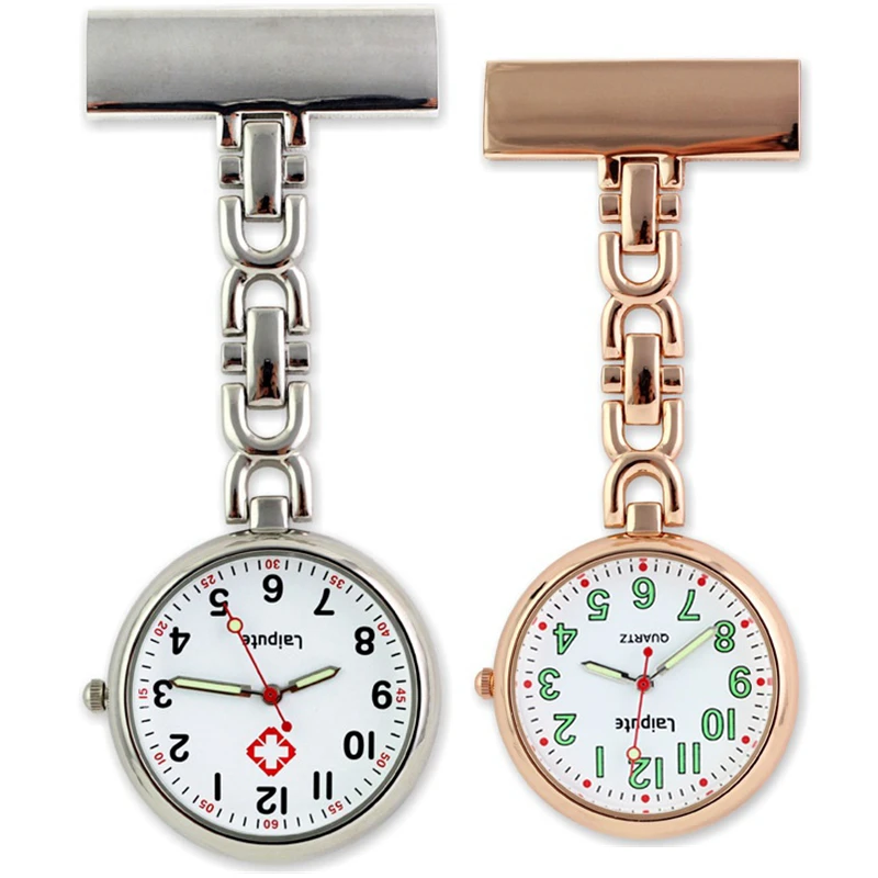 10pcs/lot mens women alloy metal Luminous numbers nurse doctor 2 models pocket watches fashion ladies hospital medical watches