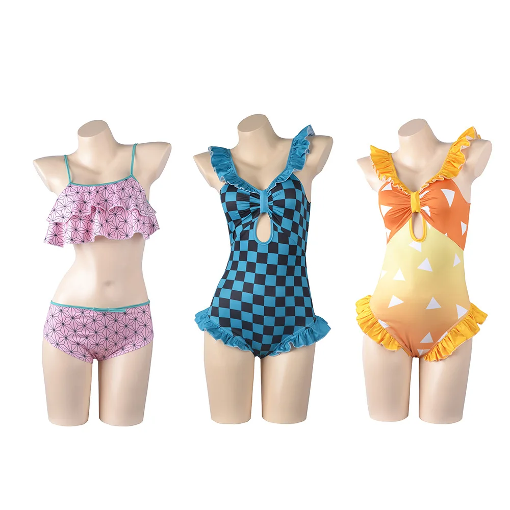 (Wholesale) customs anime cartoon demon slayer beach swimsuit bathing suit for summer