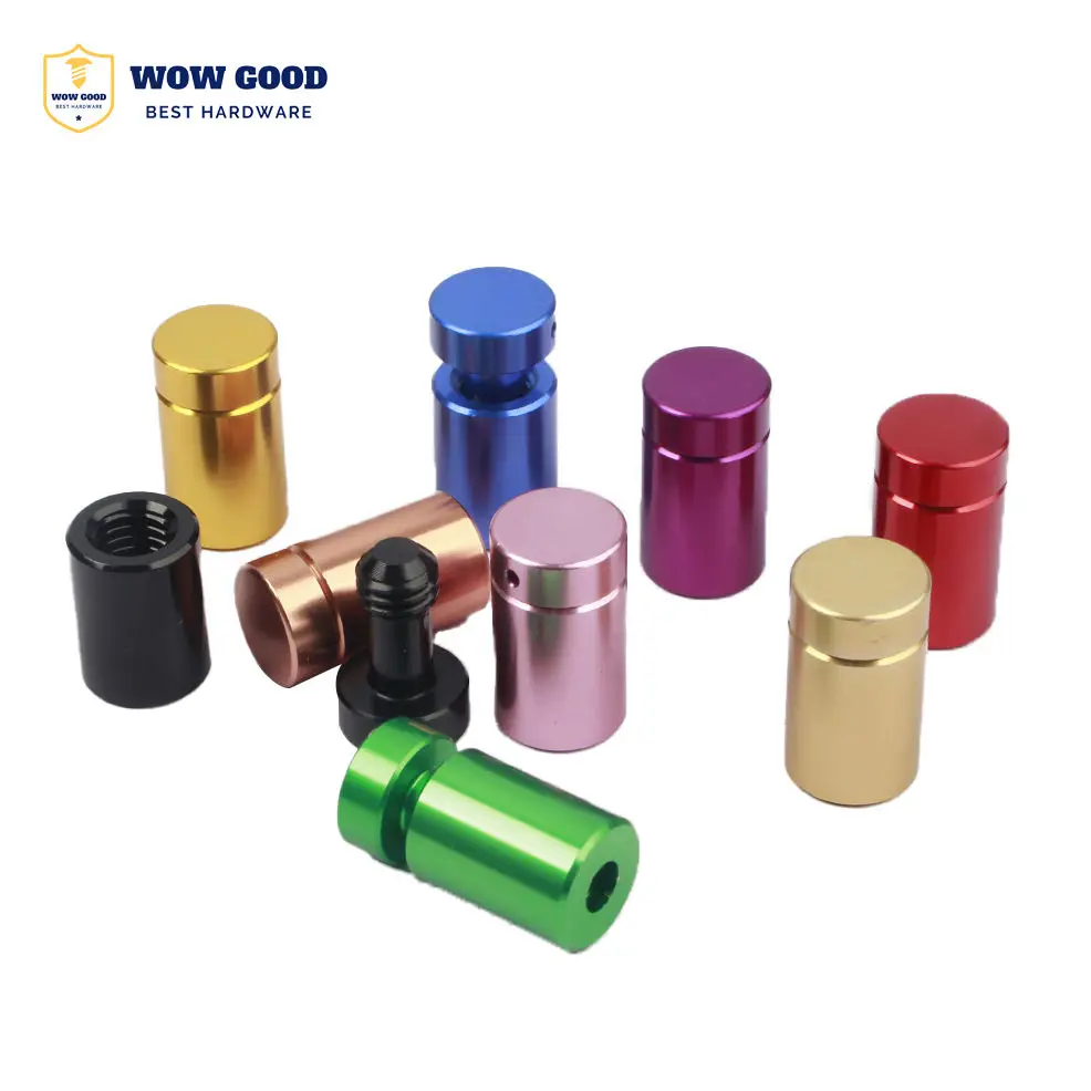 Solid multi color aluminum alloy advertising mirror nail acrylic glass advertisement fixed Standoff pin nail screw for glass