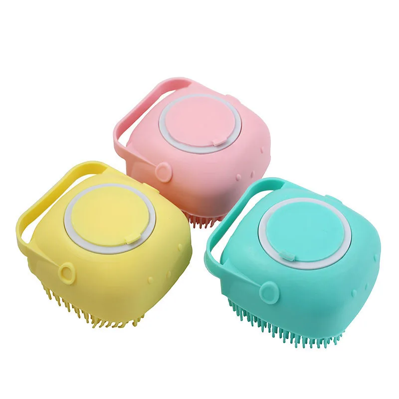 2022 Amazon Hot Sale Soft Massage Baby Silicone Body Bath Brush Scrub Sponge with Soap Dispenser