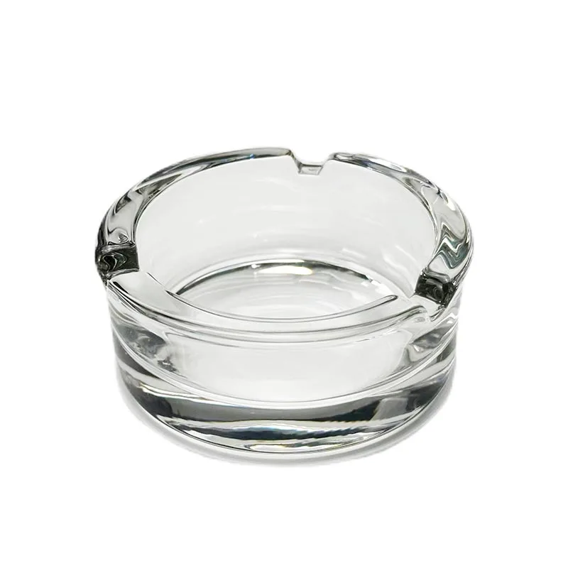 Factory Directly Sale Pocket Luxury Custom Logo Print Round Glass Ashtray Portable 85*35mm Ash Tray
