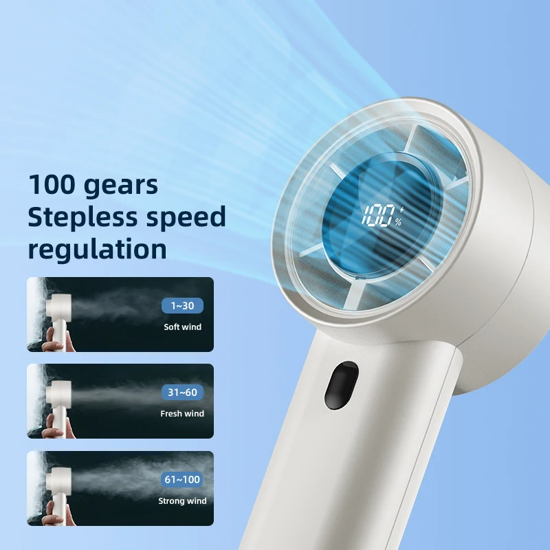 Minigo Factory High Speed Low Noise Mini Turbo Fan Rechargeable Handheld Portable Fan