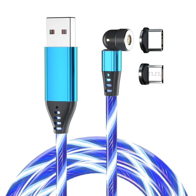
2021 Hot Sale USB to Type-C Magnetic Suction Colorful Streamer Fast Charger Cable USB Data Cables 