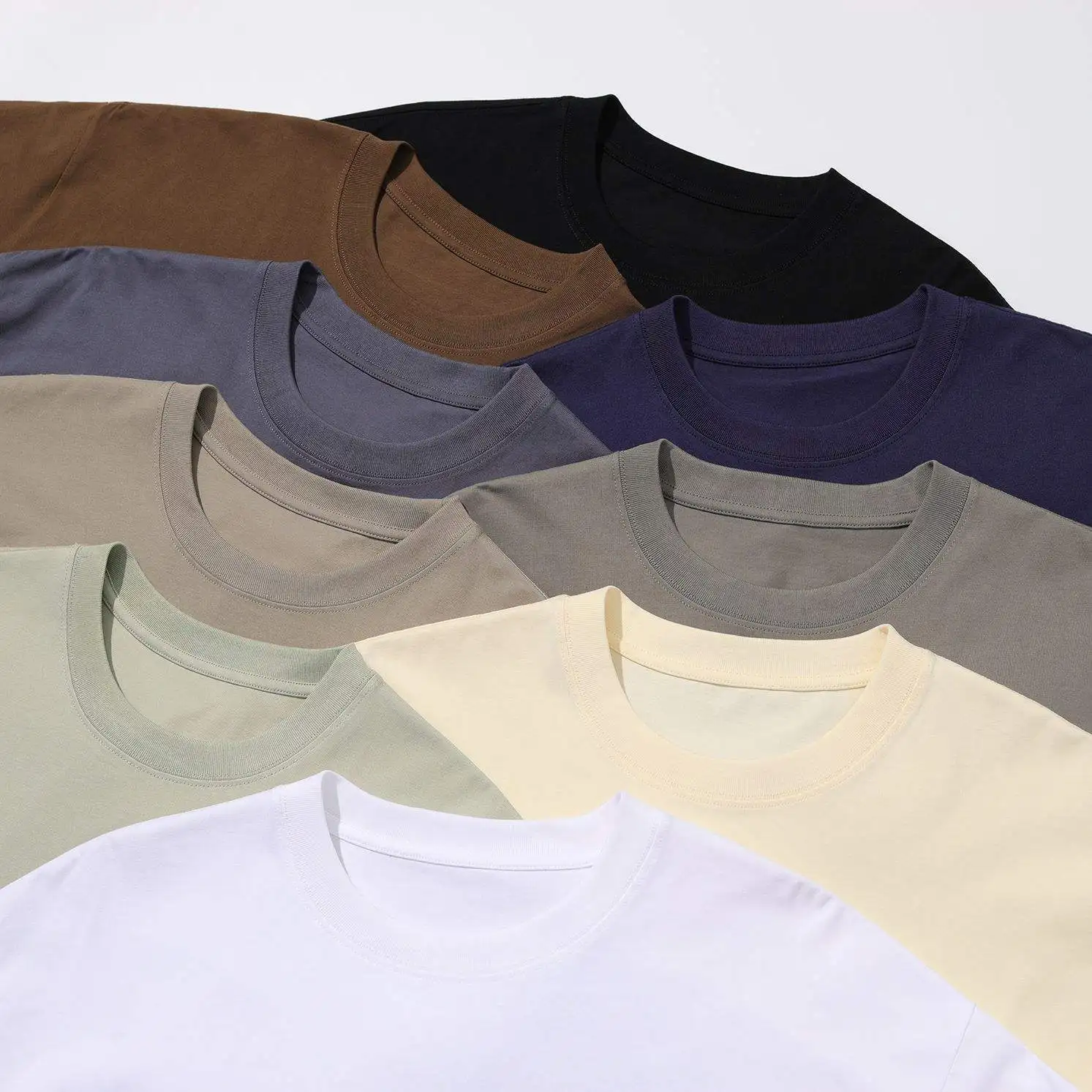Dehan Wholesale Unisex 100% Cotton Heavyweight Blank T-shirts Short Sleeves Custom Graphic Plain T Shirts