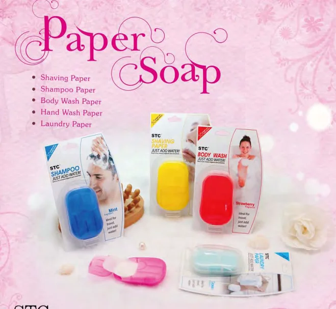 
Eco friendly travel pocket portable shampoo face wash paper thin soap 