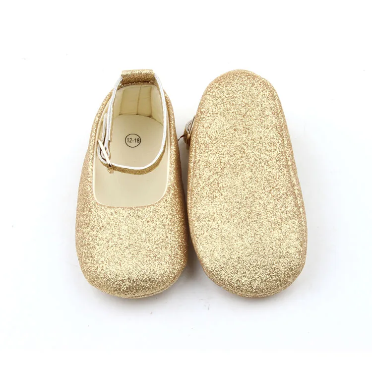 BEIBEINOYA Faux Sequins Cotton Toddler Girls Shoe Soft Sole Sizes First Baby Dress Shoes