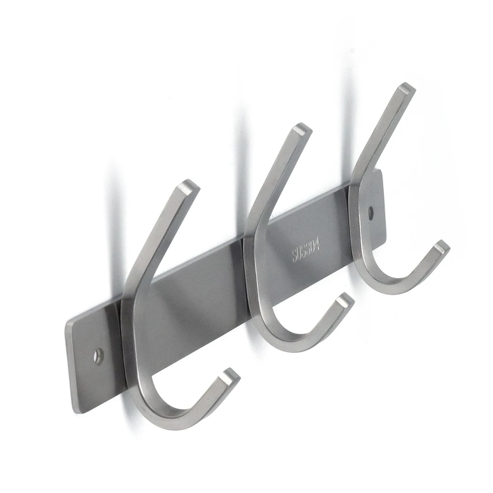 Stainless Steel Coat Robe Hat Clothes Wall Mount Hook Heavy Duty Hanger Towel Rack