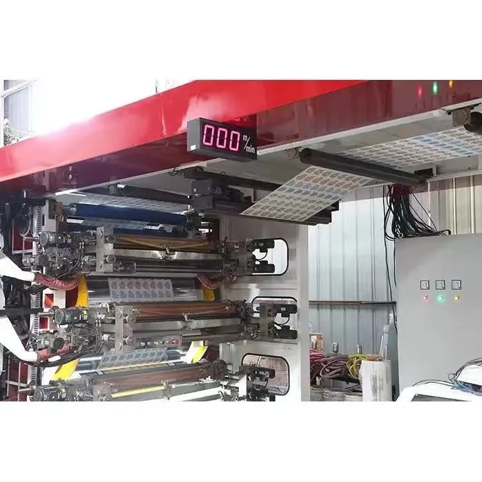 Fully Automatic CI Type 6 colors High Quality Central Drum PVC Film Flexo Printing Machine
