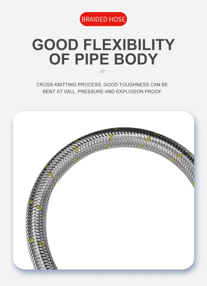 Exquisite Workmanship Red Blue washing machine parts Stainless Steel Water Inlet Connector Braided Flexible Tube Hose