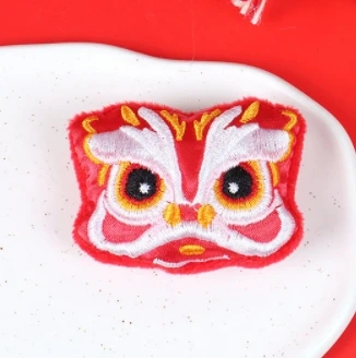Chinese style lion children spring festival gift clothing scarf accessories plush brooch