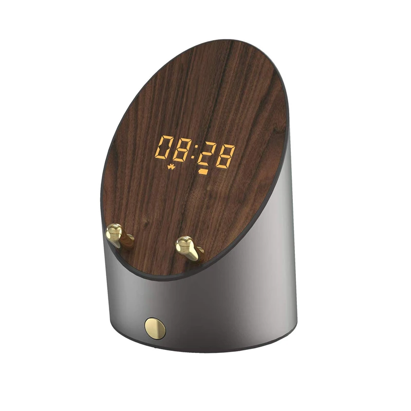 2 in 1 sound amplifier phone holder induction speaker with digital alarm clock