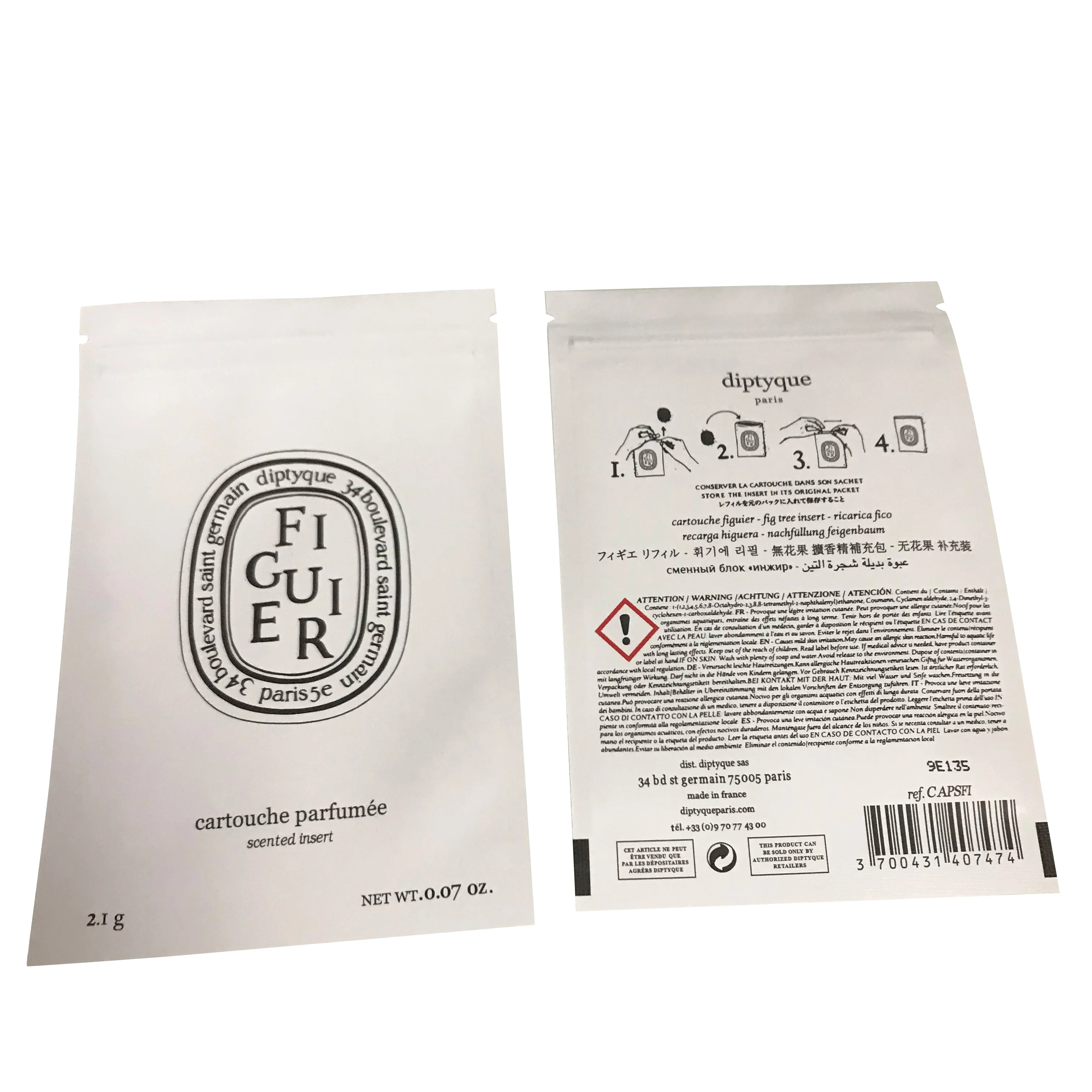 Custom Printed Transparent Front Foil Laminated Mylar Ziplock Plastic Packaging Bags