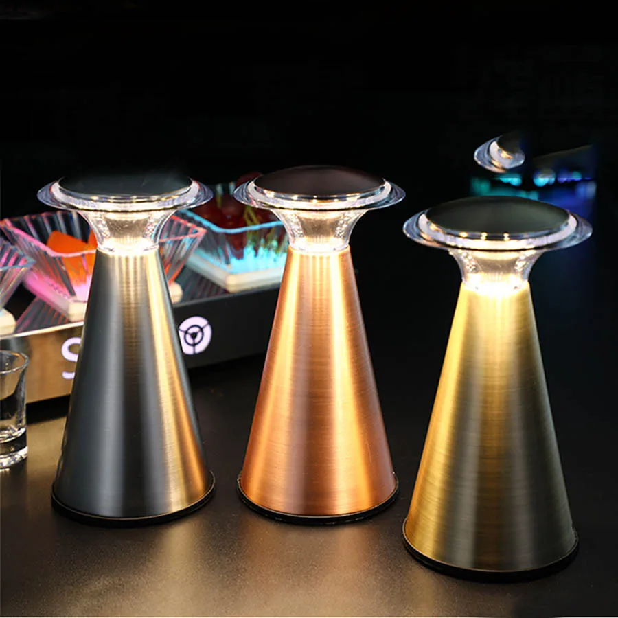 
LED Dimmable Different Style Power Bank Cordless Rechargeable Table Lamp for PUB Bar Restaurant 