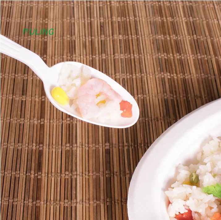 heavy weight kit fork knife teaspoon salt & pepper disposable long soup spoon fork napkin plastic spoon white