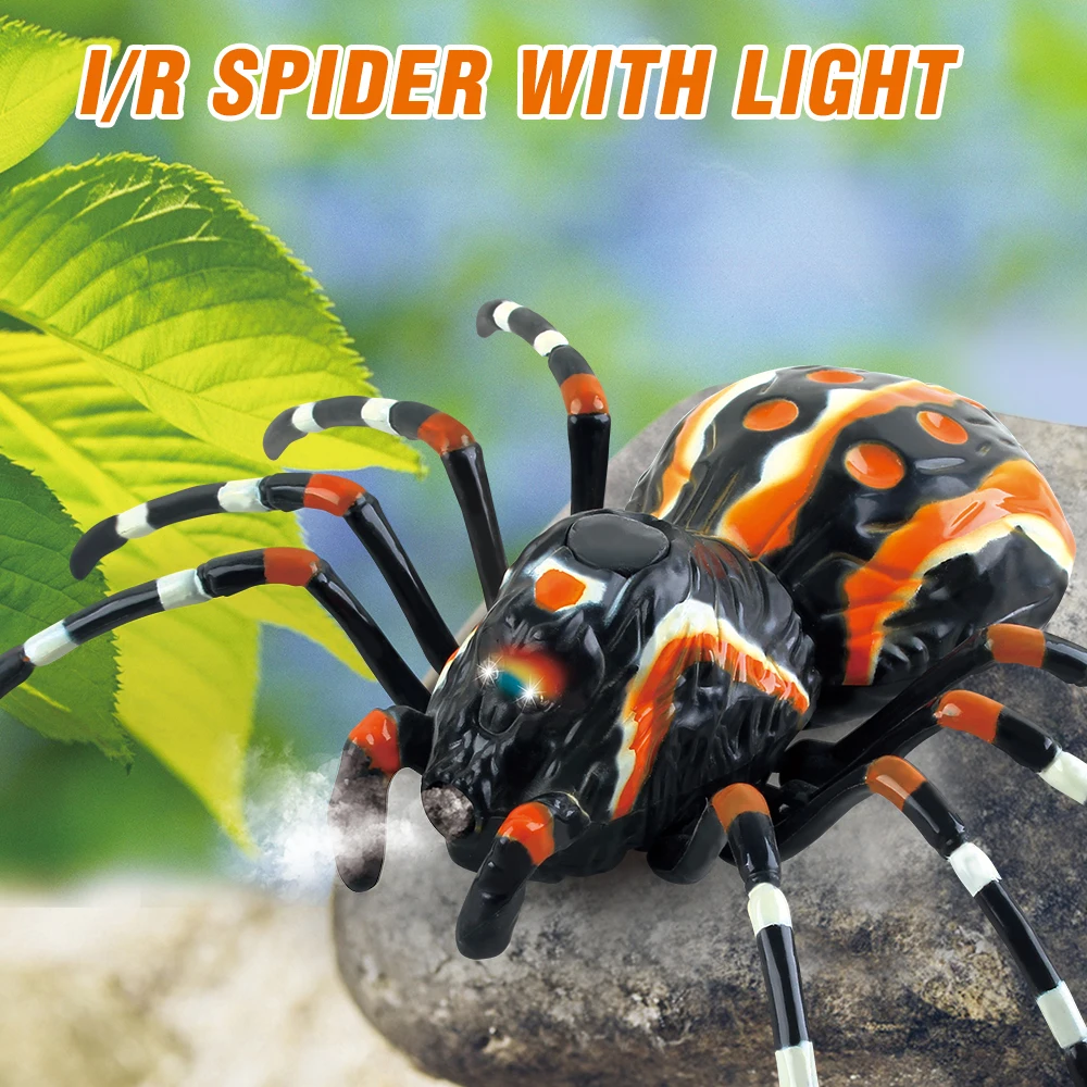 Реалистичный спрей паук пластиковый Инфракрасный Rc игрушка-симулятор животных для детей игрушка с дистанционным управлением ходячий подсветкой
