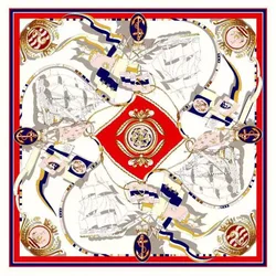 Ready to Ship 90*90cm Romantic Print Lightweight  Women big square Shawl Wrap scarf for ladies