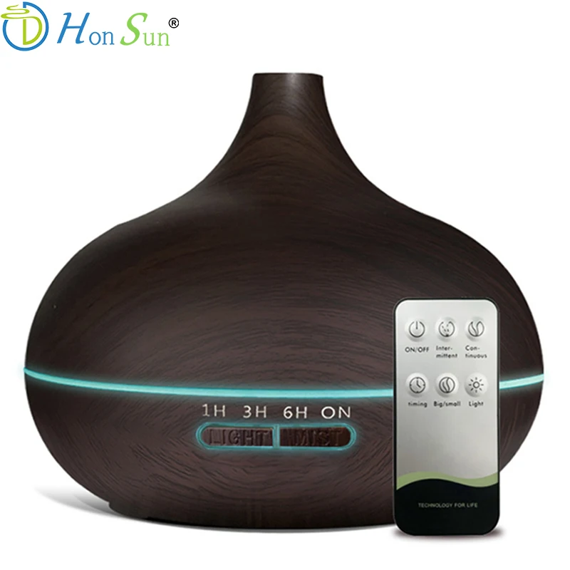 Newest 500ml Vase Home Wood Grain Air Aromatic Difuser Wholesale Aromatherapy Essential Oil Ultransmit Electric Aroma Diffuser