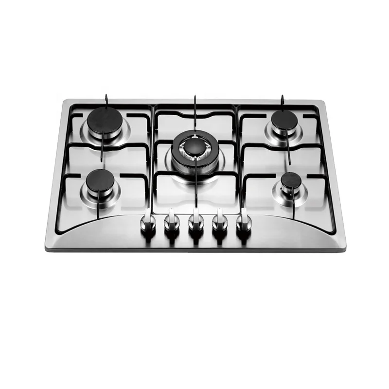 Low Price Gas Hob 5 Burners Turkey Gas Hob 76cm Enamel/Cast Iron Pan Support Good Quality Wholesale Cooker Gas Hob