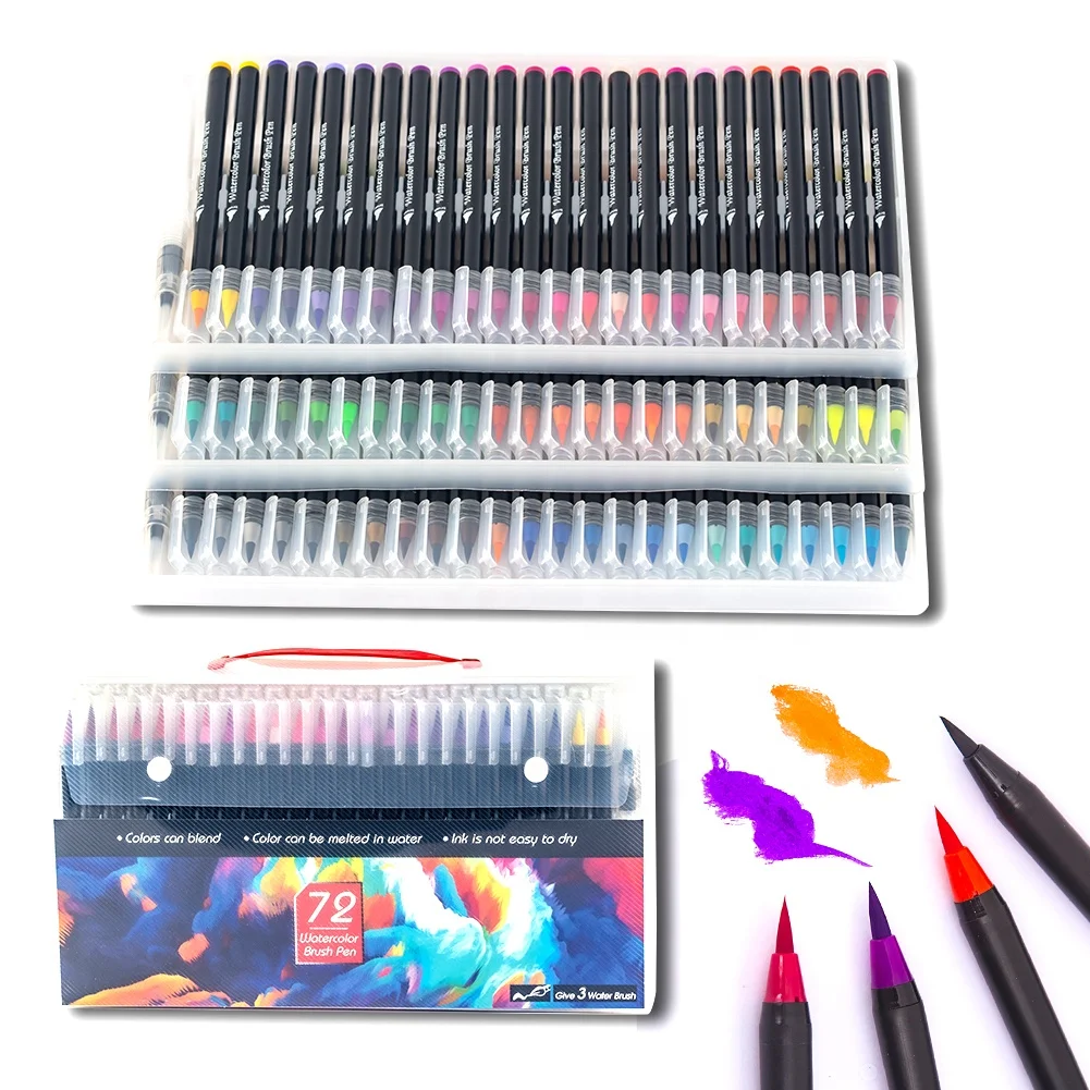Non toxic Custom 120 colors Dual Tip Brush art marker pens Set Watercolor Marker Water Pen marker pen set OEM ODM sketch