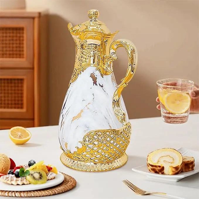 Arabic Style Insulated Coffee Thermos Vacuum Insulated Pot Double Wall Insulated Teapot With Lid Flask Tea Water Coffee Maker