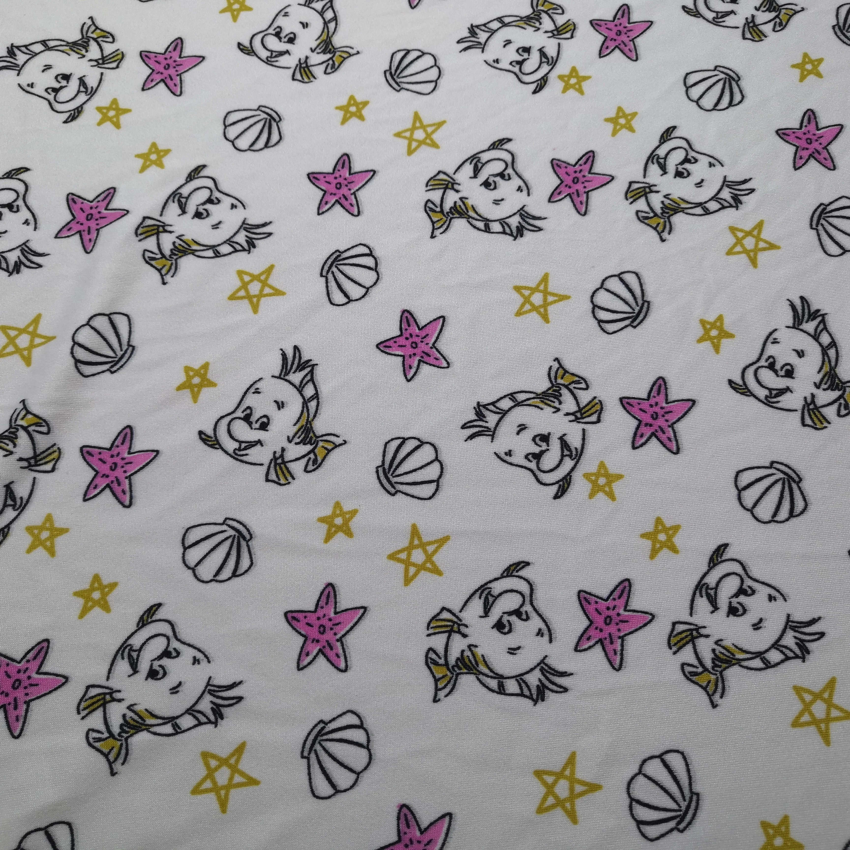 Sea fish and star printed cute animals jersey underwear for children spandex single jersey fabric